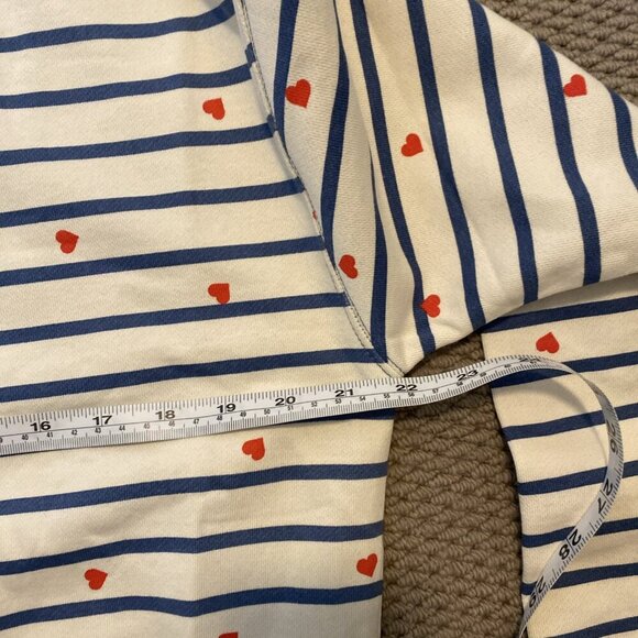 Pact 100% Organic Cotton Scattered Hearts Fleece Lined Crewneck Sweatshirt Small - Picture 4 of 6